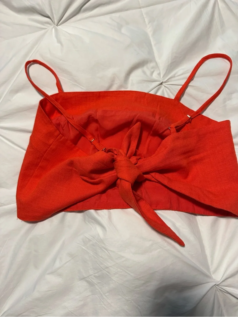 Lulu's Bright Orange Wide-Leg Palazzo Pants with matching crop top